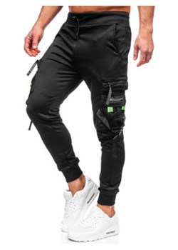 Czarne bojówki spodnie męskie joggery dresowe Denley HS7162 ze sklepu Denley w kategorii Spodnie męskie - zdjęcie 155837517