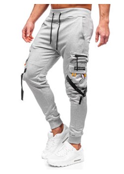 Szare bojówki spodnie męskie joggery dresowe Denley HS7162 ze sklepu Denley w kategorii Spodnie męskie - zdjęcie 155837519