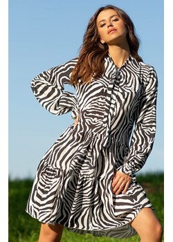Sukienka przed kolano w zwierzęcy wzór F1096, Kolor zebra, Rozmiar M, Fobya ze sklepu Primodo w kategorii Sukienki - zdjęcie 155842727