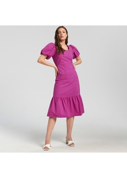 Sinsay - Sukienka midi z falbanami - Fioletowy ze sklepu Sinsay w kategorii Sukienki - zdjęcie 155866208
