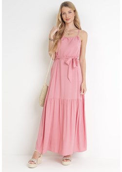 Różowa Rozkloszowana Sukienka Maxi na Ramiączkach Awlia ze sklepu Born2be Odzież w kategorii Sukienki - zdjęcie 155874439