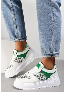 Biało-Zielone Sneakersy Theladia ze sklepu renee.pl w kategorii Buty sportowe damskie - zdjęcie 155880757