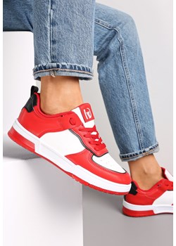 Biało-Czerwone Sneakersy z Imitacji Skóry z Kolorowymi Wstawkami Cardatea ze sklepu renee.pl w kategorii Buty sportowe damskie - zdjęcie 155898595