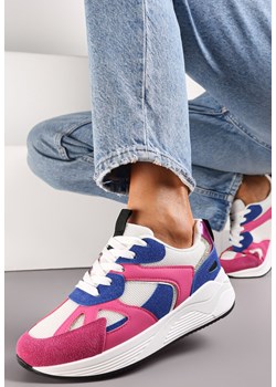 Biało-Fuksjowe Sneakersy na Grubej Podeszwie Zdobione Wstawkami Mediva ze sklepu renee.pl w kategorii Buty sportowe damskie - zdjęcie 155910419