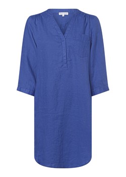 Marie Lund Damska bluzka lniana Kobiety len błękit królewski jednolity ze sklepu vangraaf w kategorii Sukienki - zdjęcie 155931846