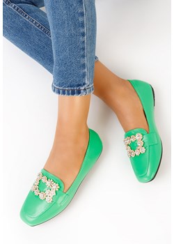 Zielone eleganckie mokasyny damskie Gialla ze sklepu Zapatos w kategorii Mokasyny damskie - zdjęcie 155935776