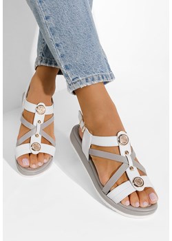 Białe sandały płaski Phonia ze sklepu Zapatos w kategorii Sandały damskie - zdjęcie 155935899
