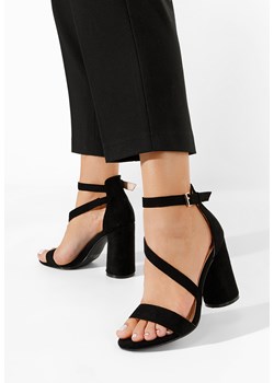 Czarne sandały na wysokim obcasie Gracia ze sklepu Zapatos w kategorii Sandały damskie - zdjęcie 155935936