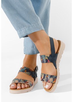 Granatowe sandały skórzane Oniega ze sklepu Zapatos w kategorii Sandały damskie - zdjęcie 155935938