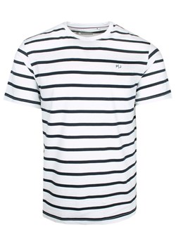 T-shirt Bawełniany Biały w Paski z Krótkim Rękawem, Męski, U-neck -PAKO JEANS TSPJNSDECKbi ze sklepu JegoSzafa.pl w kategorii T-shirty męskie - zdjęcie 155952536