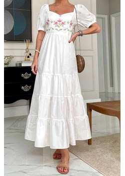 Sukienka biała Emo Sukienki karnawałowa maxi na ramiączkach