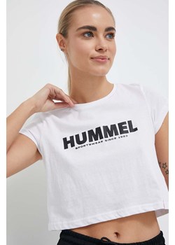 Hummel t-shirt bawełniany kolor biały ze sklepu ANSWEAR.com w kategorii Bluzki damskie - zdjęcie 155999395