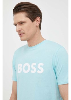 BOSS t-shirt bawełniany BOSS CASUAL kolor niebieski z nadrukiem 50481923 ze sklepu ANSWEAR.com w kategorii T-shirty męskie - zdjęcie 156021566