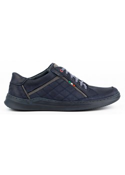 Buty męskie skórzane casual 297GT granatowe ze sklepu butyolivier w kategorii Półbuty męskie - zdjęcie 156034696