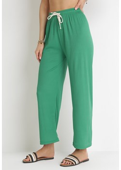 Zielone Spodnie z Gumką w Pasie i Sznurkiem Trivisa ze sklepu Born2be Odzież w kategorii Spodnie damskie - zdjęcie 156050208