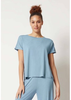 Koszulka damska z bambusa Skiny błękitna 080774 ze sklepu piubiu_pl w kategorii Bluzki damskie - zdjęcie 156062525