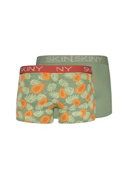 Bokserki męskie 2 PACK dopasowane Skiny zielone papaya 086487 ze sklepu piubiu_pl w kategorii Majtki męskie - zdjęcie 156062535