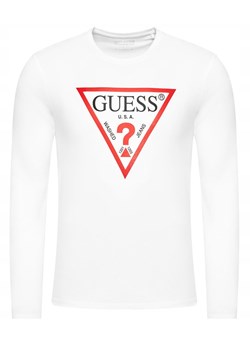 KOSZULKA MĘSKA LONGSLEEVE GUESS WHITE ze sklepu DRESSU w kategorii T-shirty męskie - zdjęcie 156074387