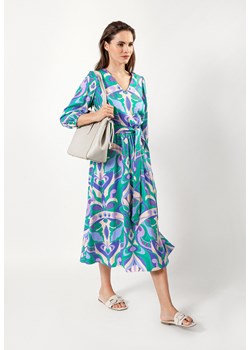 Sukienka midi z wiskozy w kolorowy print ze sklepu Molton w kategorii Sukienki - zdjęcie 156078669