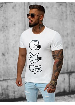 T-shirt męski biały OZONEE JS/KS1997Z ze sklepu ozonee.pl w kategorii T-shirty męskie - zdjęcie 156080068