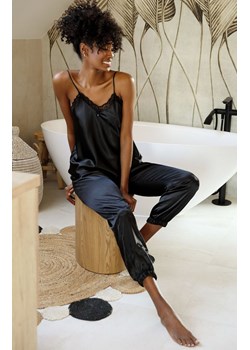 Satynowa piżama damska w kolorze czarnym Day, Kolor czarny, Rozmiar XS, DKaren ze sklepu Intymna w kategorii Piżamy damskie - zdjęcie 156085639