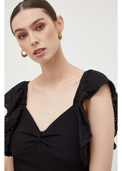 Guess bluzka damska kolor czarny gładka ze sklepu ANSWEAR.com w kategorii Bluzki damskie - zdjęcie 156089088