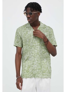 Bruuns Bazaar koszula Won Homer AOP męska kolor zielony regular ze sklepu ANSWEAR.com w kategorii Koszule męskie - zdjęcie 156137929