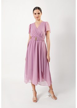 Zwiewna różowa sukienka z elastycznym paskiem ze sklepu Molton w kategorii Sukienki - zdjęcie 156139619