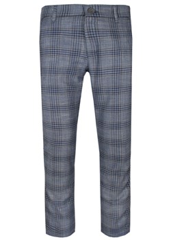 Spodnie Męskie, Chinosy z Elastanem - Niebieskie w Kratę -RIGON SPRGNtb56gran ze sklepu JegoSzafa.pl w kategorii Spodnie męskie - zdjęcie 156158618