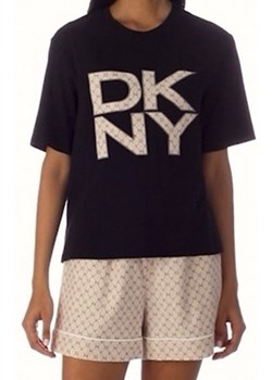 DKNY bawełniana piżama damska z krótkimi rękawami i krótkimi nogawkami YI2522591, Kolor czarno-beżowy, Rozmiar S, DKNY ze sklepu Primodo w kategorii Piżamy damskie - zdjęcie 156162736