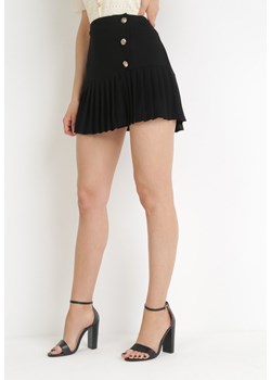 Czarna Plisowana Spódnica z Ozdobnymi Napami Felisi ze sklepu Born2be Odzież w kategorii Spódnice - zdjęcie 156187125