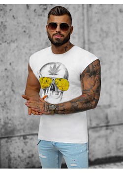 Koszulka bez rękawów męska biała OZONEE O/1193Z ze sklepu ozonee.pl w kategorii T-shirty męskie - zdjęcie 156189255