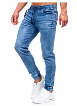 Niebieskie spodnie jeansowe joggery męskie Denley HY1021 ze sklepu Denley w kategorii Jeansy męskie - zdjęcie 156194077