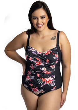 Jednoczęściowy kostium kąpielowy w kwiaty 508/40, Kolor czarny-wzór, Rozmiar XL, Primo ze sklepu Primodo w kategorii Stroje kąpielowe - zdjęcie 156197356