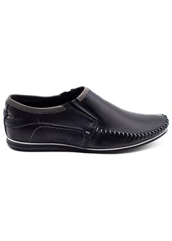 KOMODO Skórzane buty męskie 847 czarne ze sklepu ButyModne.pl w kategorii Mokasyny męskie - zdjęcie 156210375