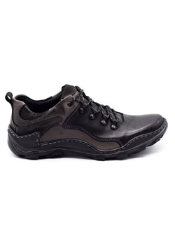 KENT Skórzane buty męskie Trapery 207 czarne ze sklepu ButyModne.pl w kategorii Buty trekkingowe męskie - zdjęcie 156210378