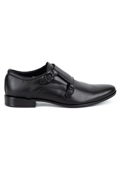 Lukas Skórzane buty wizytowe Monki 287LU czarne ze sklepu ButyModne.pl w kategorii Buty eleganckie męskie - zdjęcie 156210416