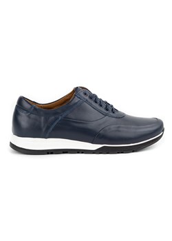 Olivier Buty męskie skórzane casual 902KNT granatowe ze sklepu ButyModne.pl w kategorii Półbuty męskie - zdjęcie 156211156
