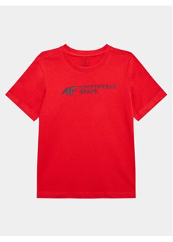 4F T-Shirt 4FJSS23TTSHM292 Czerwony Regular Fit ze sklepu MODIVO w kategorii T-shirty chłopięce - zdjęcie 156217226