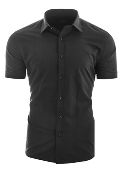 Koszula męska z krótkim rękawem RS056 - czarna ze sklepu Risardi w kategorii Koszule męskie - zdjęcie 156228887