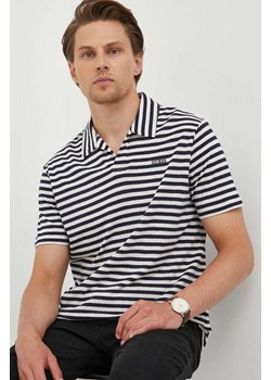 Guess polo męski kolor granatowy wzorzysty ze sklepu ANSWEAR.com w kategorii T-shirty męskie - zdjęcie 156229845