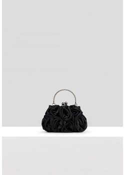 Czarna satynowa torebka z motywem róży ze sklepu Molton w kategorii Kopertówki - zdjęcie 156239939