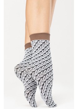 Cute knit G1136 wzorzyste skarpetki 40 den, Kolor biały-wzór, Rozmiar uniwersalny, Fiore ze sklepu Primodo w kategorii Skarpetki damskie - zdjęcie 156242896