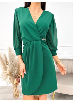 Zielona Sukienka z Łańcuszkiem ze sklepu ModnaKiecka.pl w kategorii Sukienki - zdjęcie 156243155