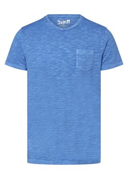 DENIM by Nils Sundström T-shirt męski Mężczyźni Bawełna niebieski wypukły wzór tkaniny ze sklepu vangraaf w kategorii T-shirty męskie - zdjęcie 156258498