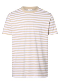 Selected T-shirt męski Mężczyźni Bawełna beżowy w paski ze sklepu vangraaf w kategorii T-shirty męskie - zdjęcie 156258558