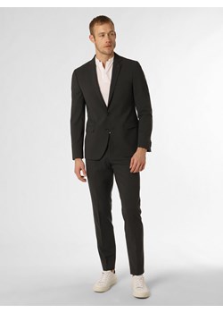 Finshley & Harding London Męski garnitur Mężczyźni Slim Fit Sztuczne włókno antracytowy marmurkowy ze sklepu vangraaf w kategorii Garnitury męskie - zdjęcie 156259317