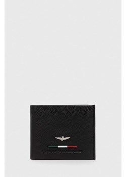 Aeronautica Militare portfel skórzany męski kolor czarny ze sklepu ANSWEAR.com w kategorii Portfele męskie - zdjęcie 156280358