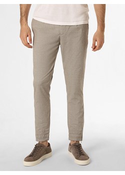 Finshley & Harding Spodnie z dodatkiem lnu Mężczyźni Bawełna melanżowy wypukły wzór tkaniny ze sklepu vangraaf w kategorii Spodnie męskie - zdjęcie 156292328