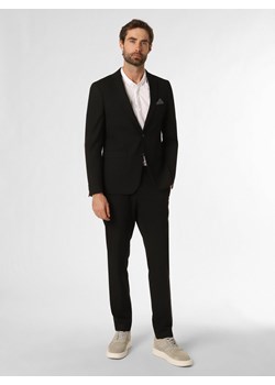 Finshley & Harding Męski garnitur Mężczyźni Slim Fit czarny jednolity ze sklepu vangraaf w kategorii Garnitury męskie - zdjęcie 156292358